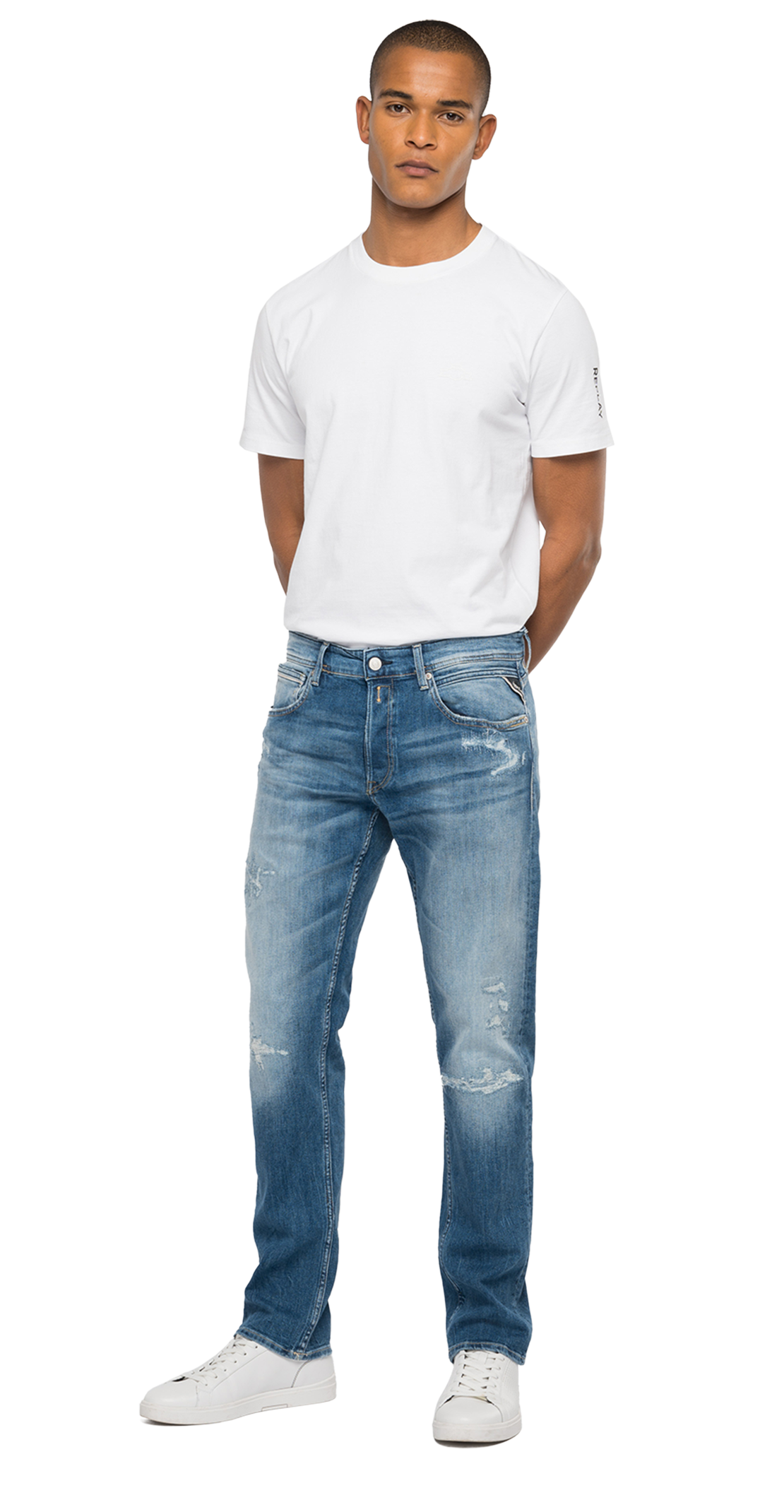 573 BIO 10.5 OZ スーパーストレッチストレートデニムパンツ GROVER 詳細画像